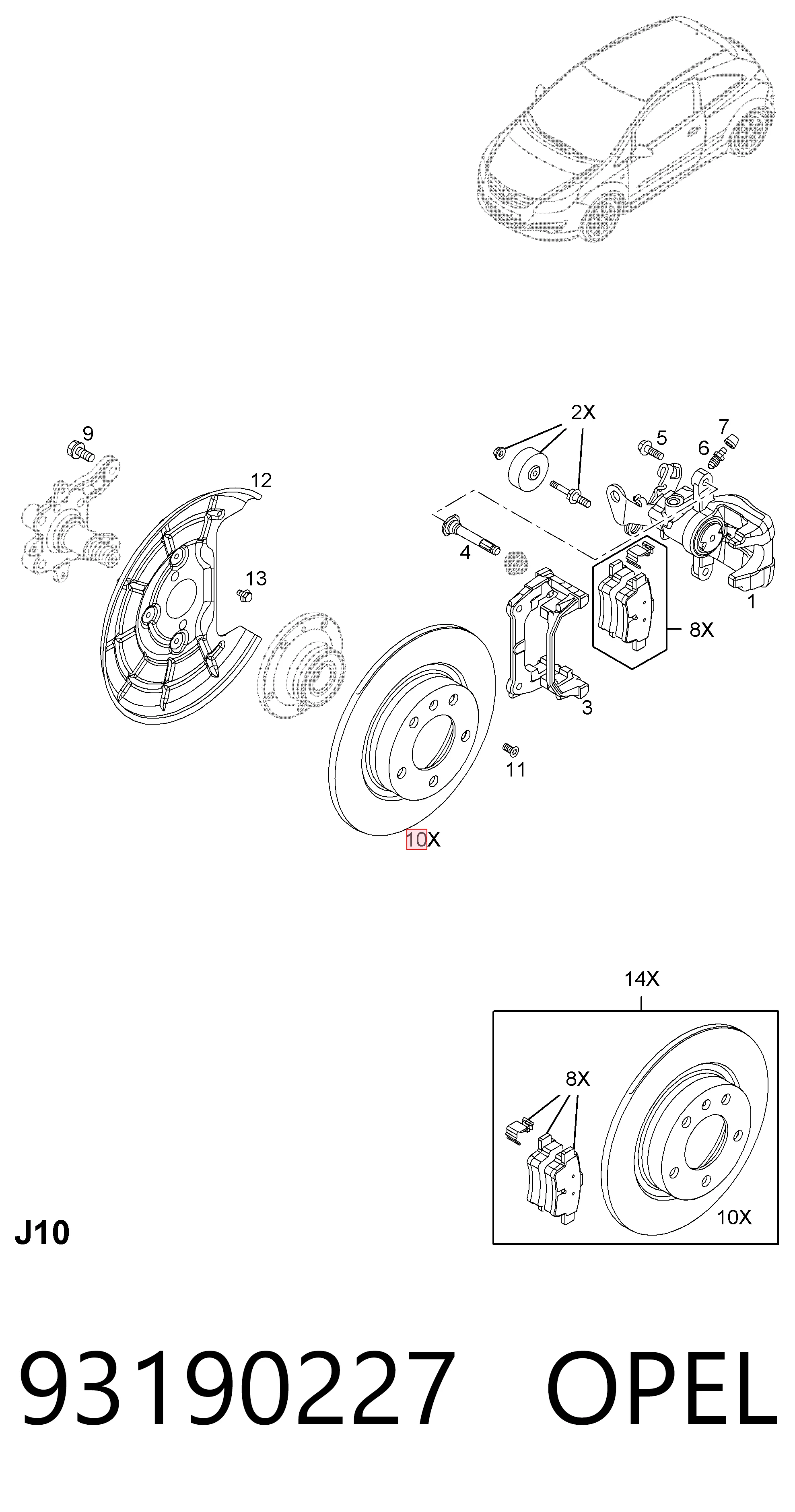 Disco do freio traseiro para Opel Corsa S07
