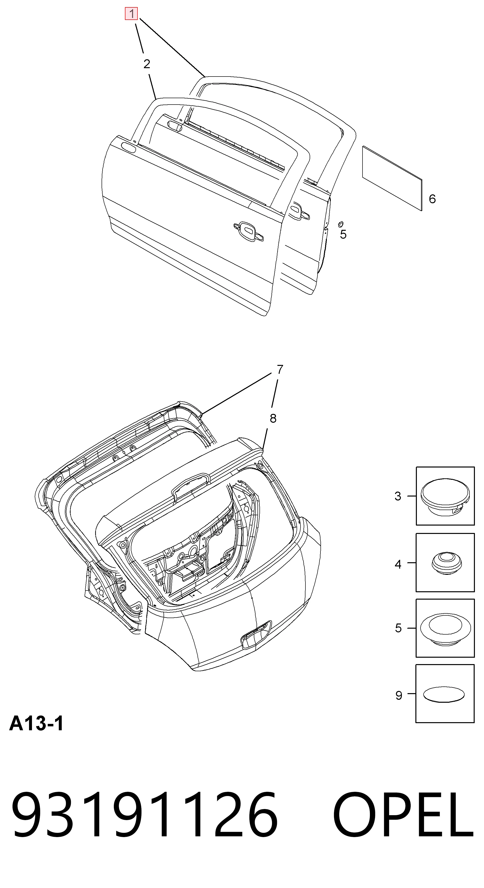 Porta dianteira esquerda para Opel Corsa D S07