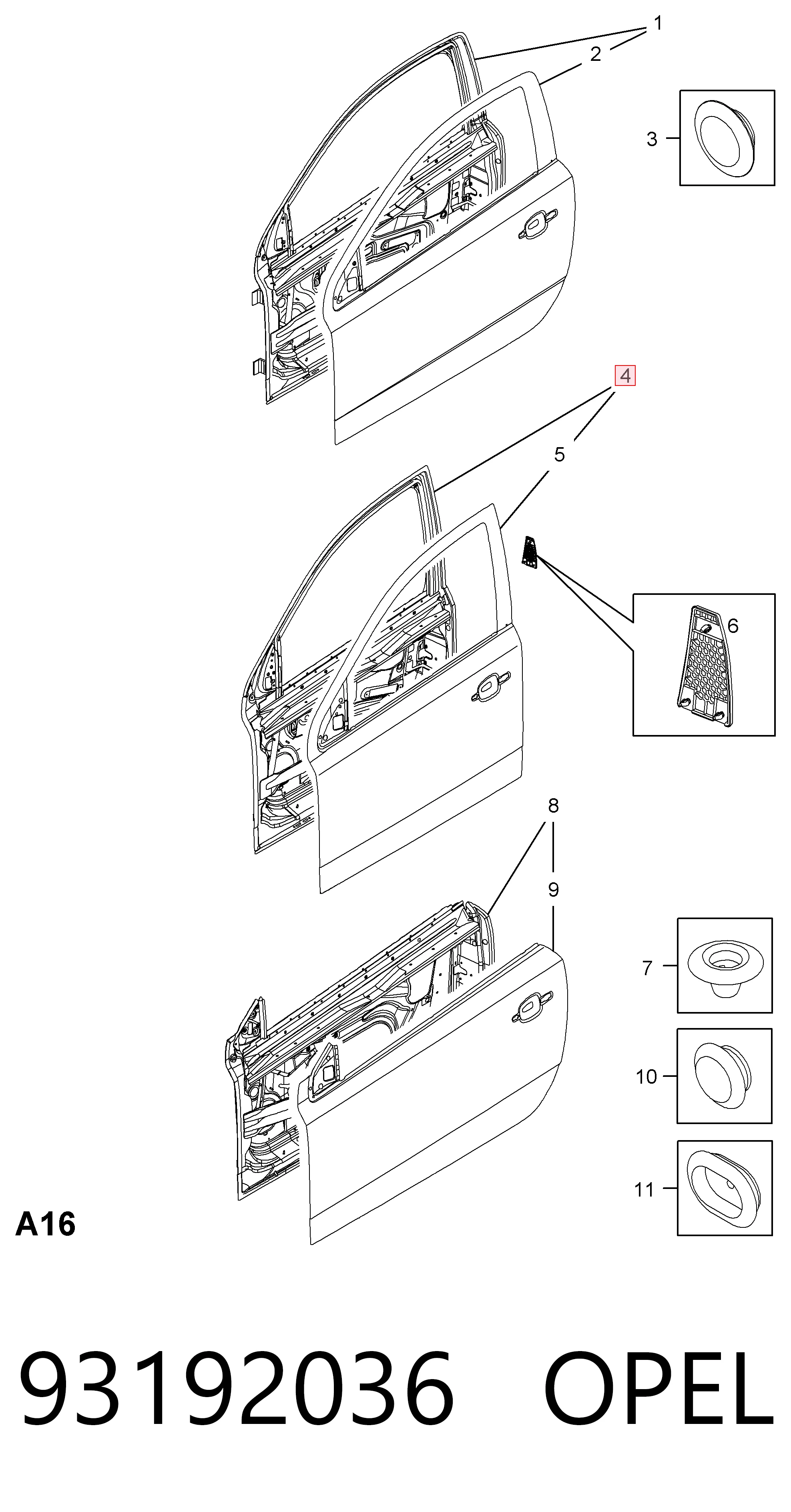 Porta dianteira esquerda Opel Astra  L69 ao melhor preço