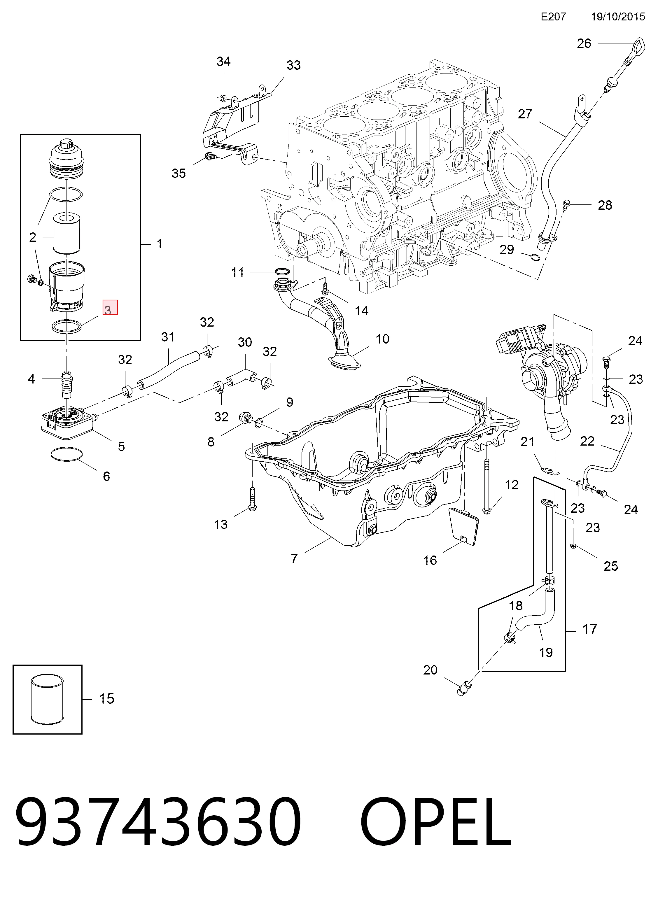 Vedante de adaptador do filtro de óleo Peugeot/Citroen 93743630 preço, a partir de 4,42 USD