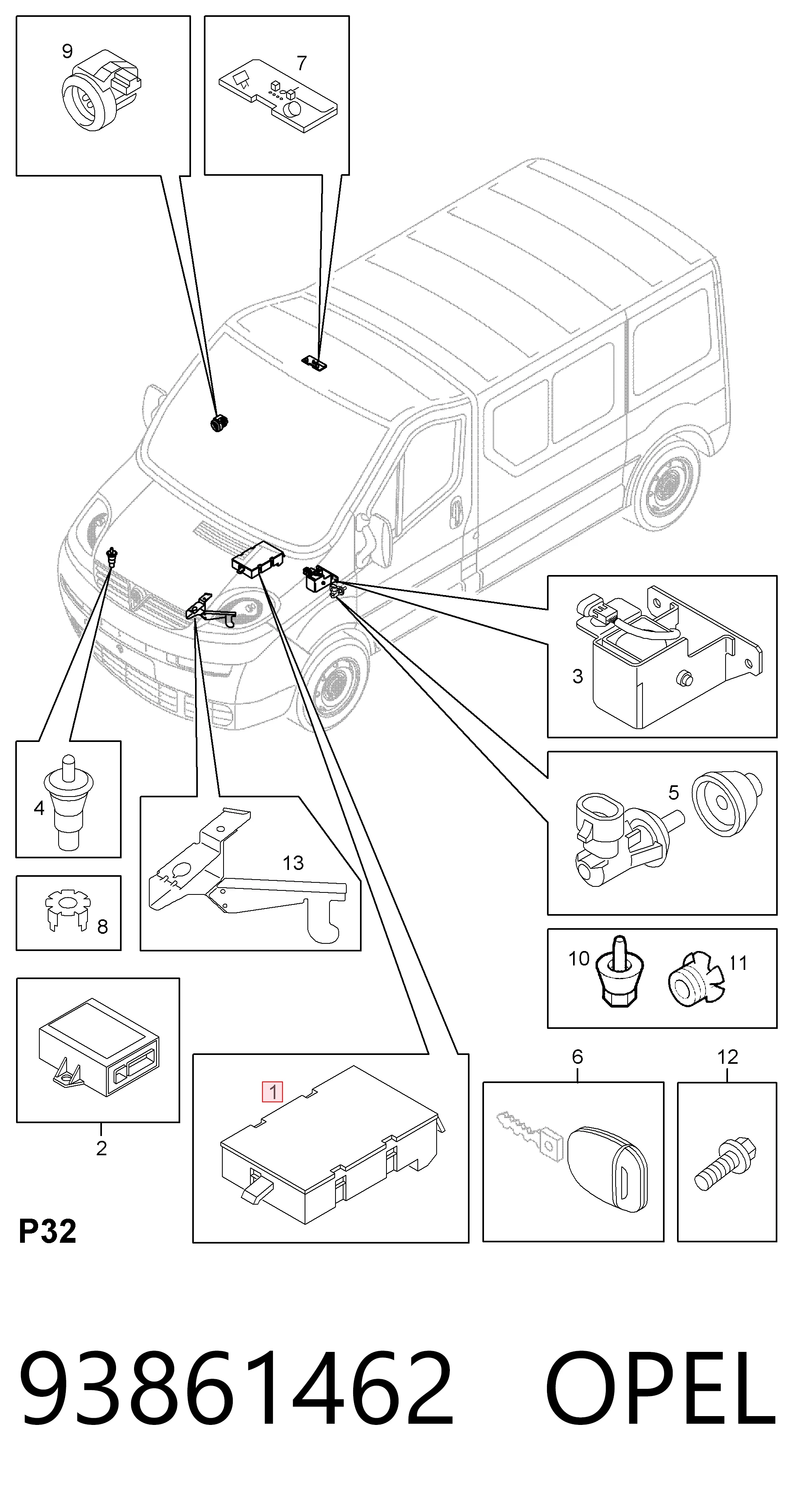 Unidade de conforto para Opel Vivaro F7