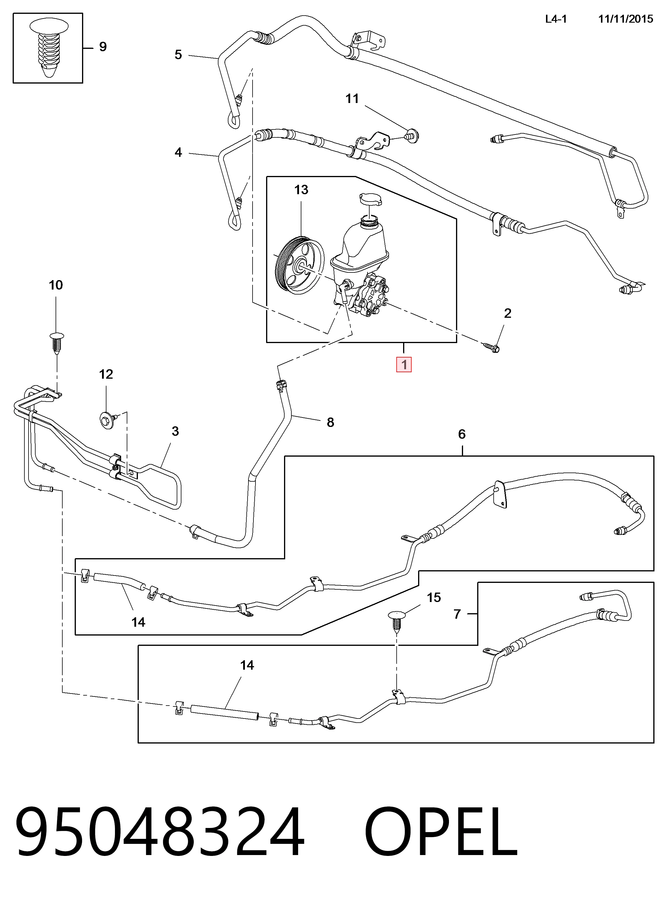 95048324 Opel Bomba da Direção hidrâulica assistida