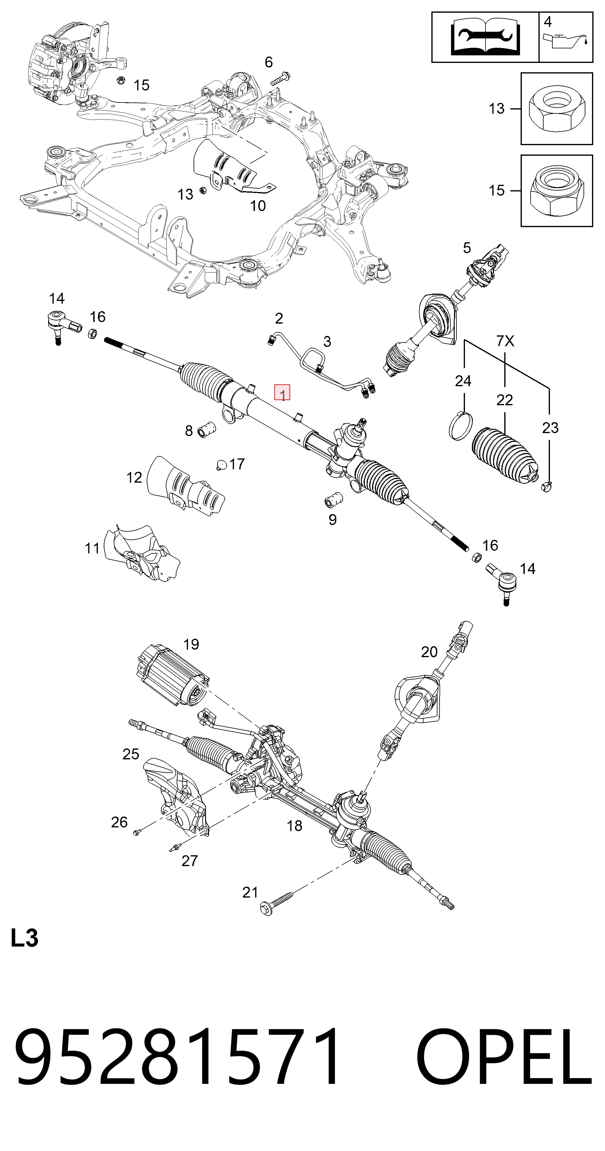 42409416 Peugeot/Citroen Cremalheira da direção