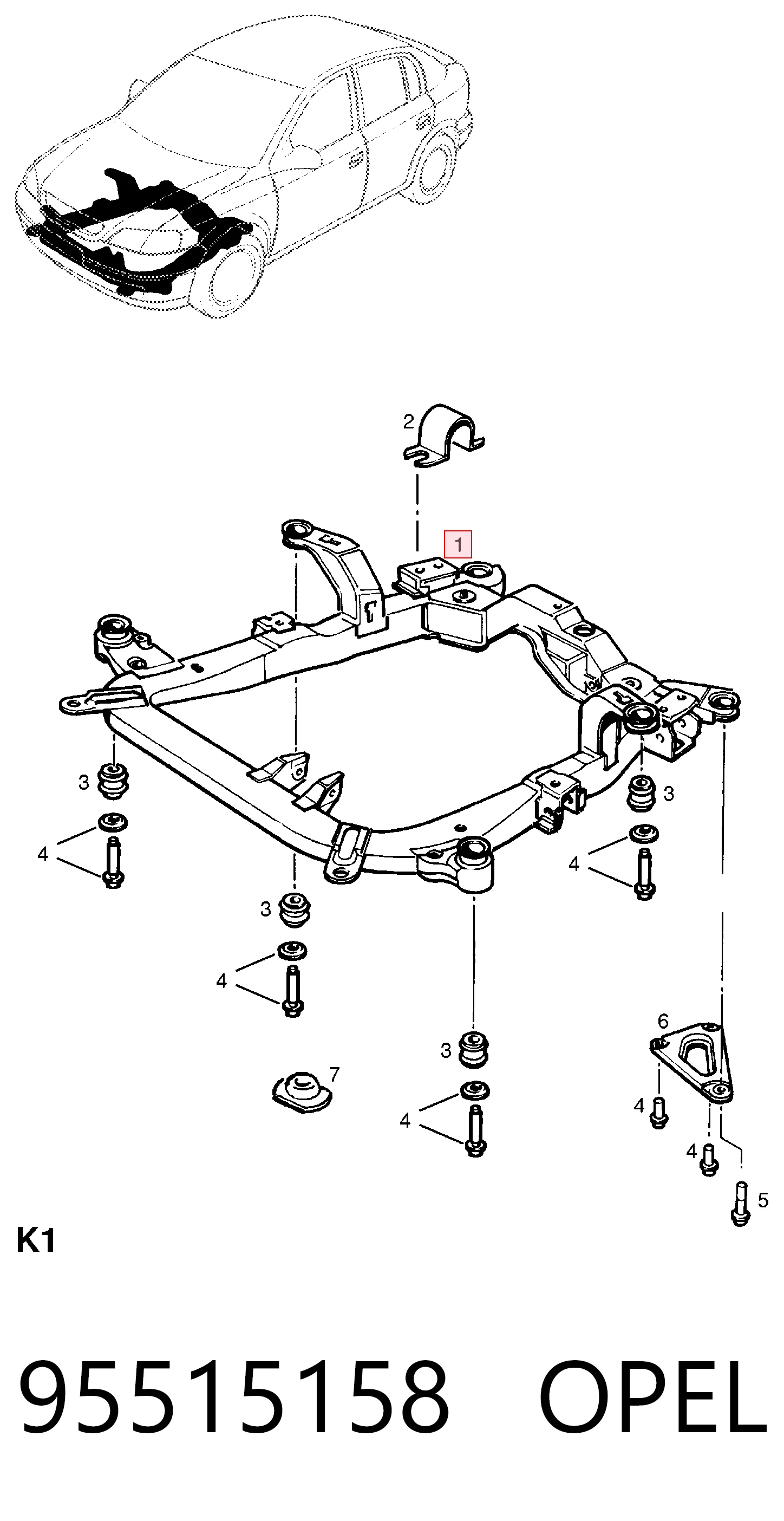 Compre Viga de suspensão dianteira (plataforma veicular) Opel Astra 