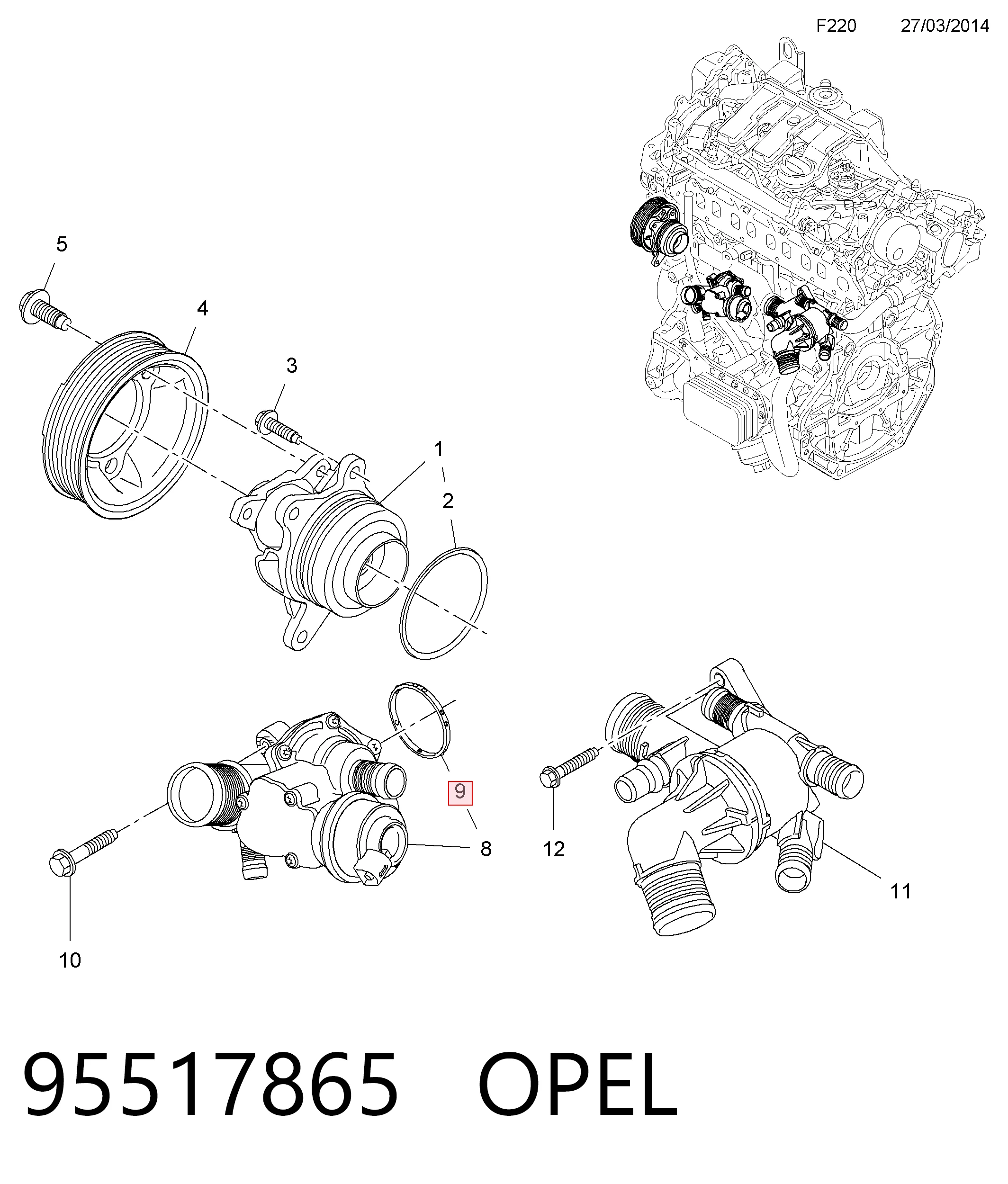 110625423R Nissan/Infiniti Vedante de caixa do termostato
