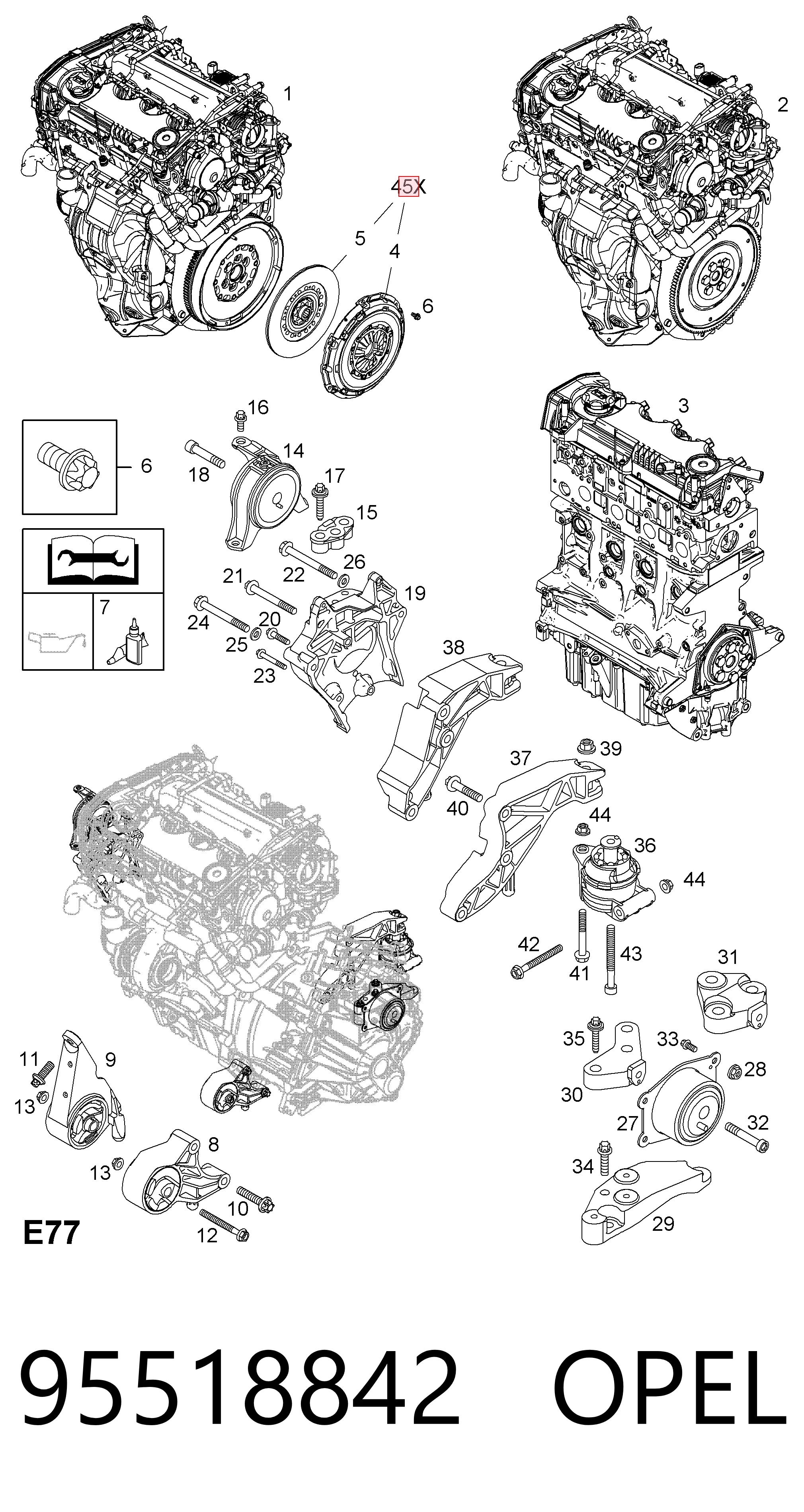 Kit de embraiagem (3 peças) 95518842 Peugeot/Citroen