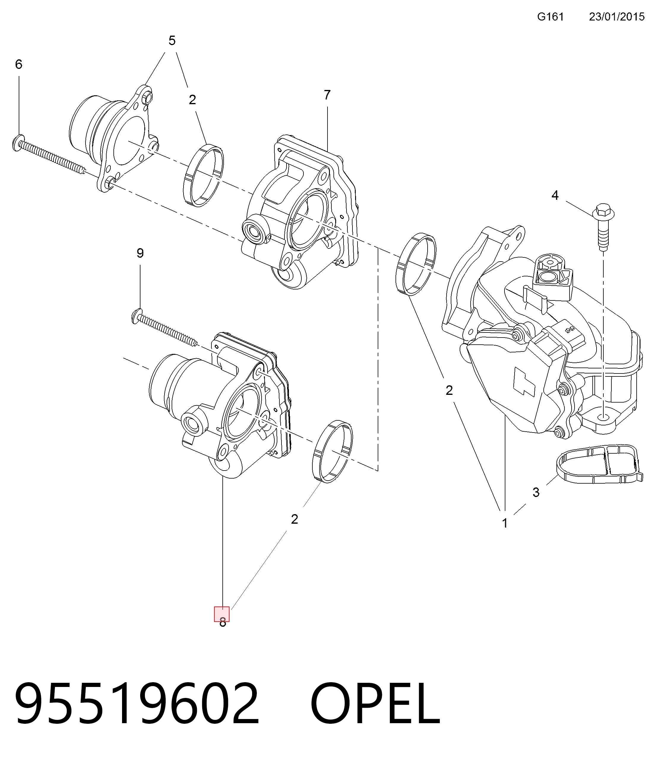 Válvula de borboleta montada para Renault Trafic III EG