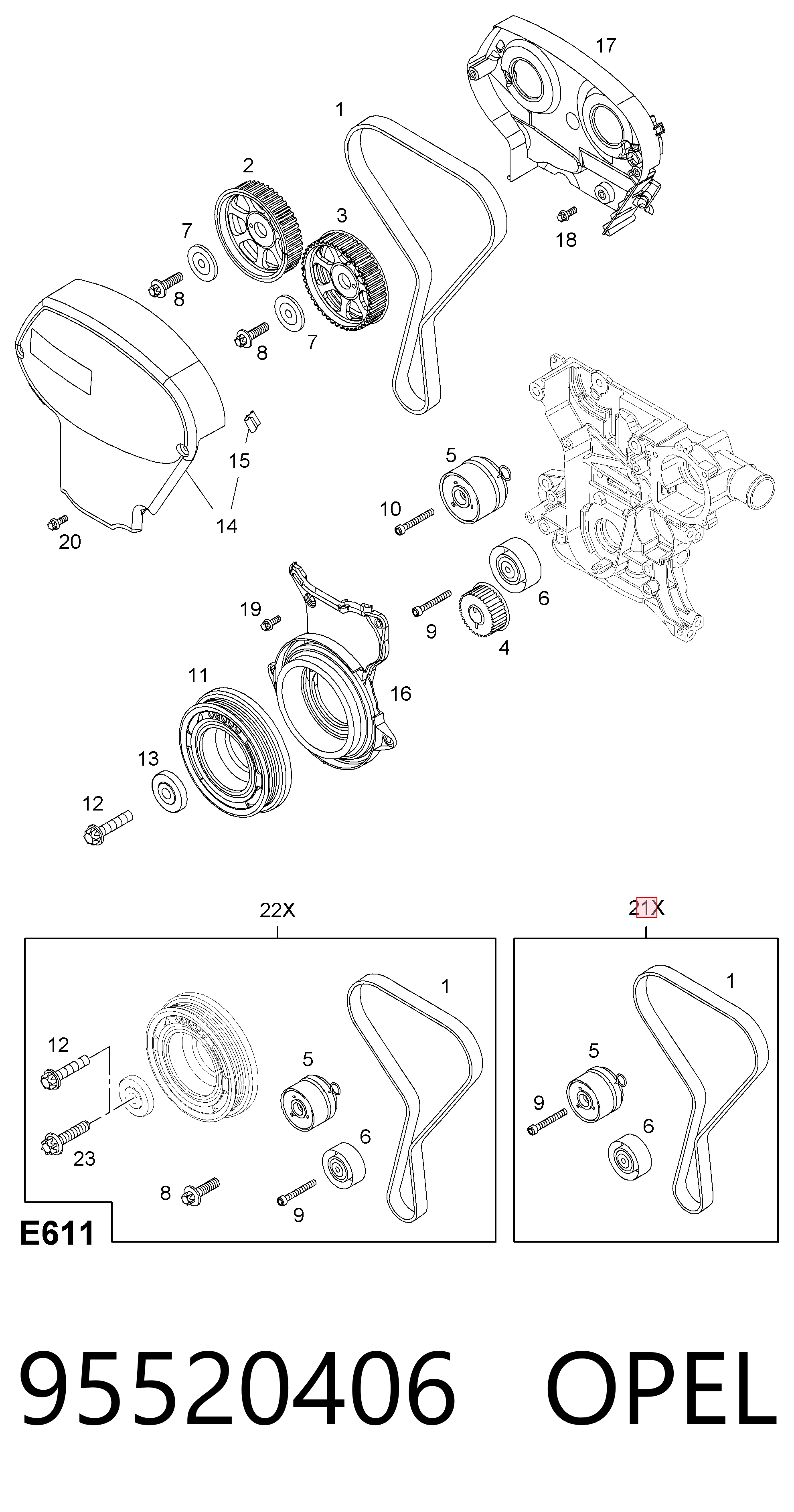 Correia do mecanismo de distribuição de gás, kit General Motors 95518061 preço, a partir de 66,52 USD
