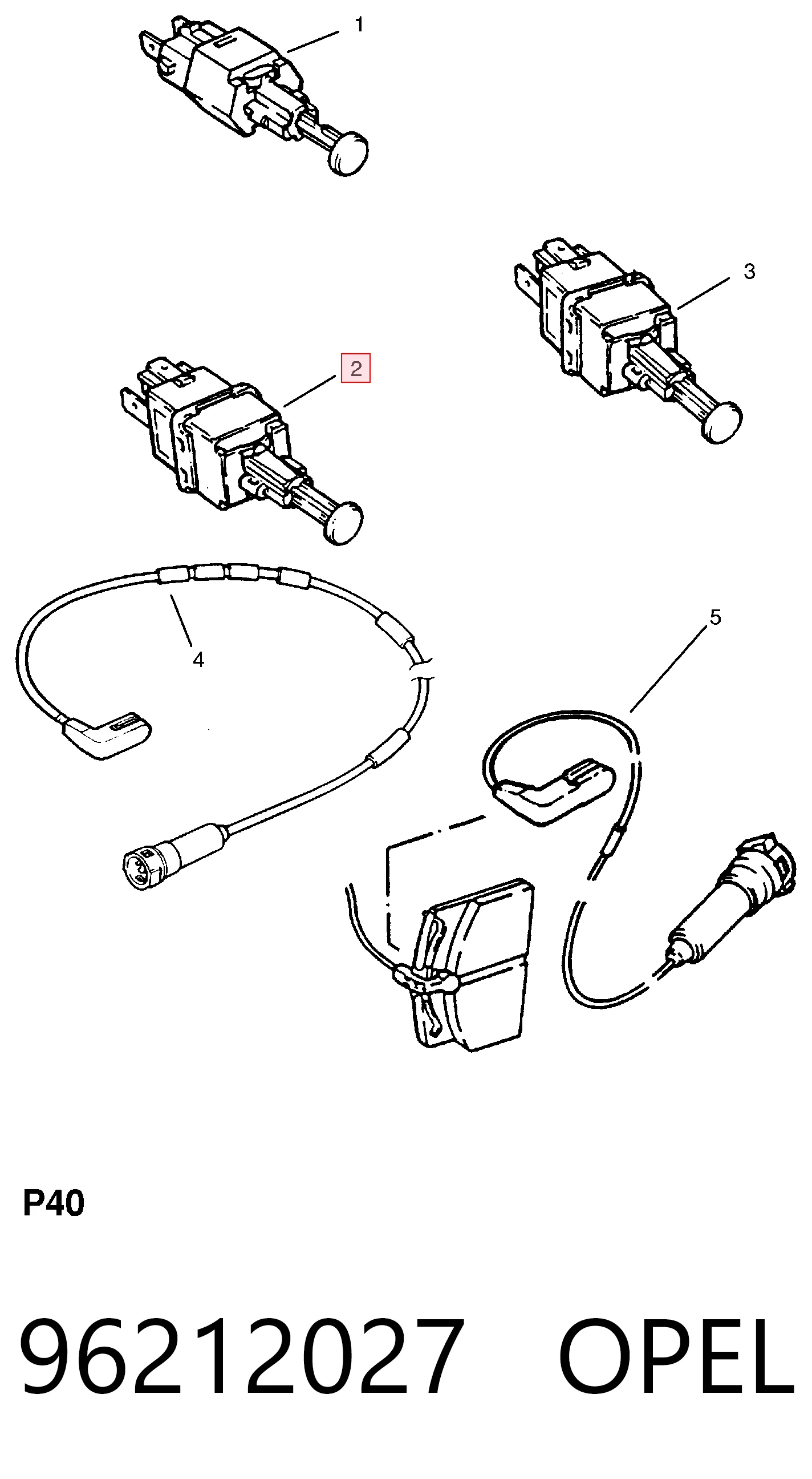 96212027 Hyundai/Kia Sensor de ativação do sinal de parada