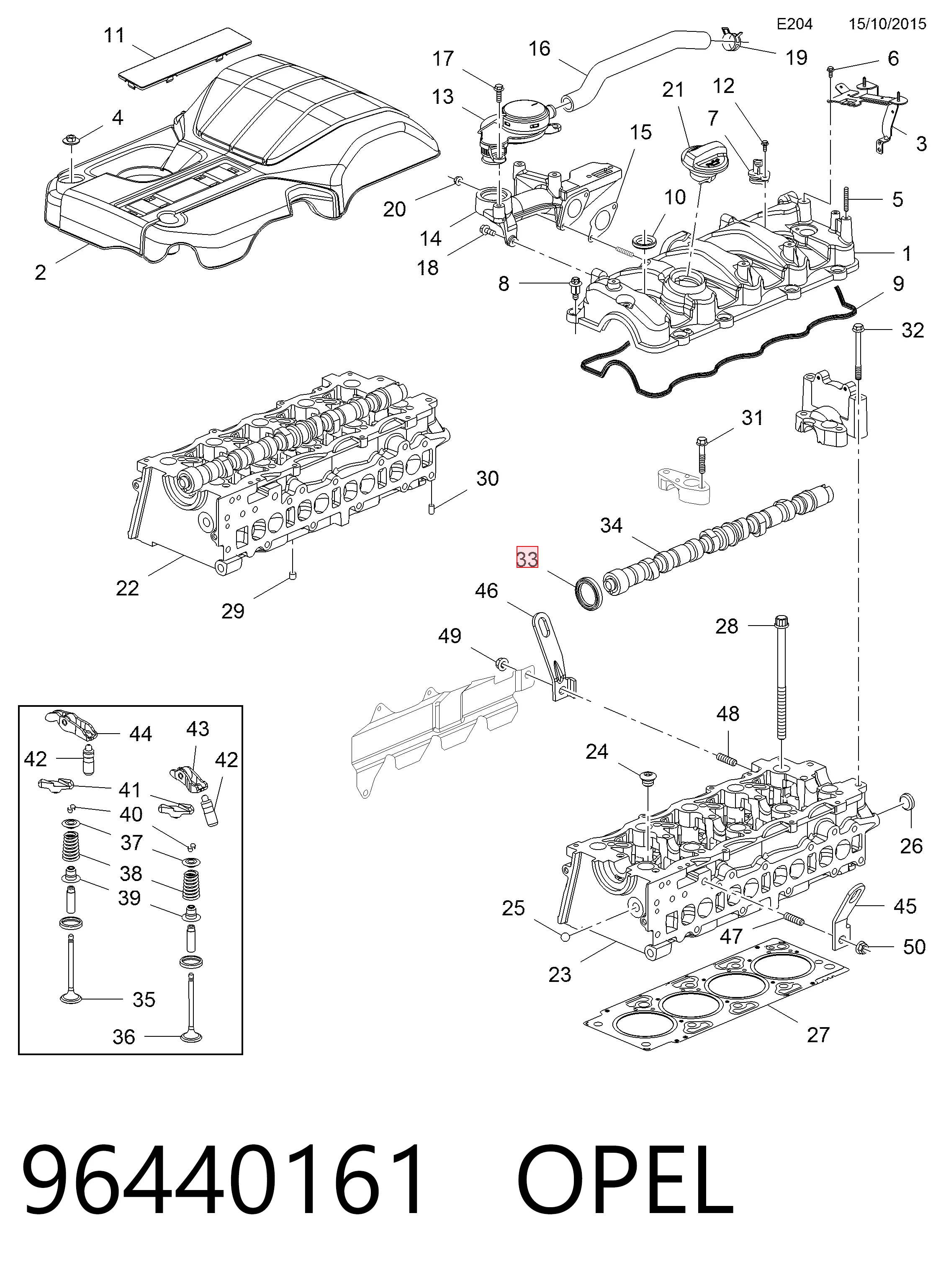 Vedação da árvore distribuidora de motor para Hyundai I30  FD