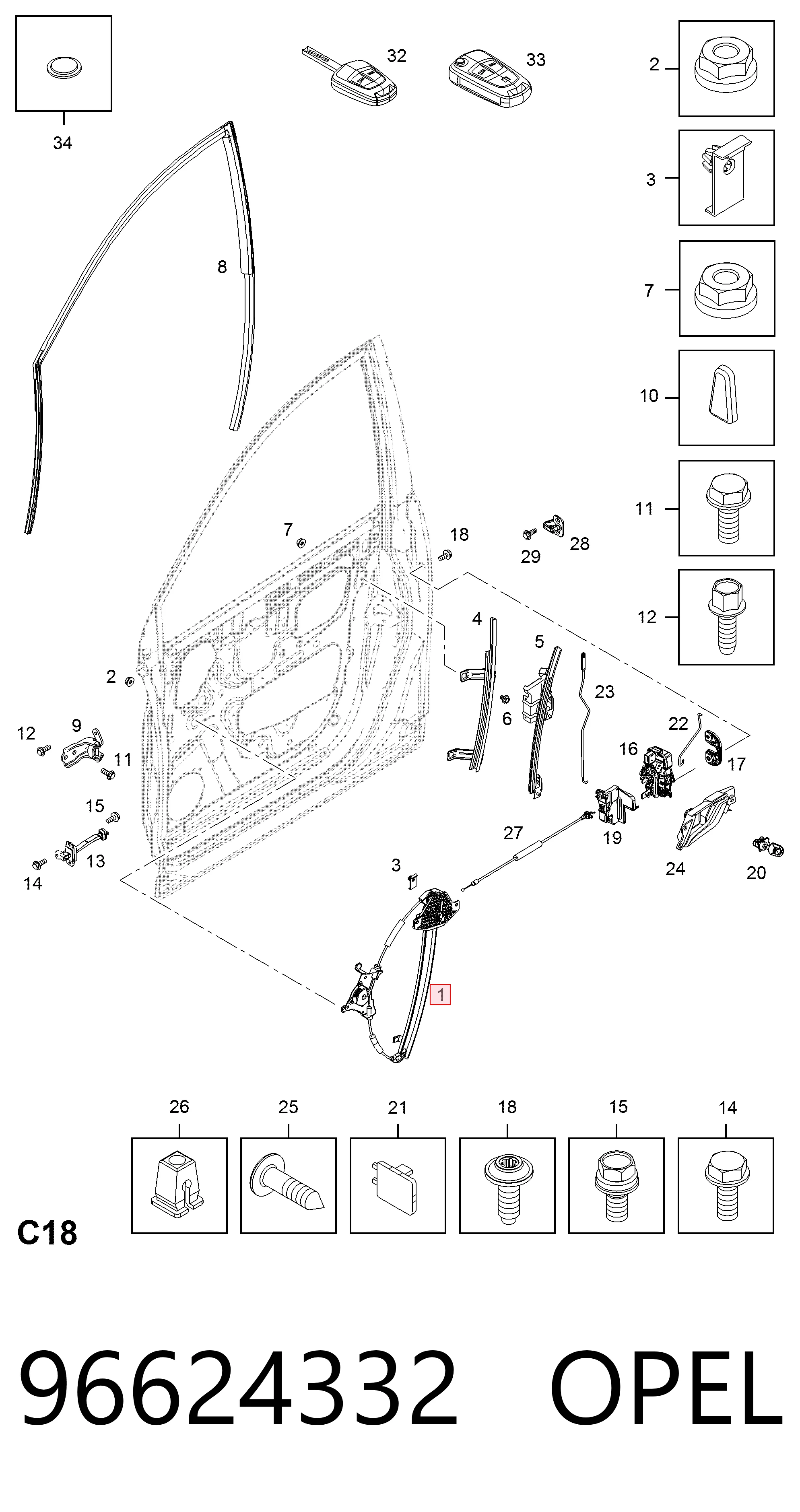 Compre Mecanismo de acionamento de vidro da porta dianteira esquerda Chevrolet Captiva 1
