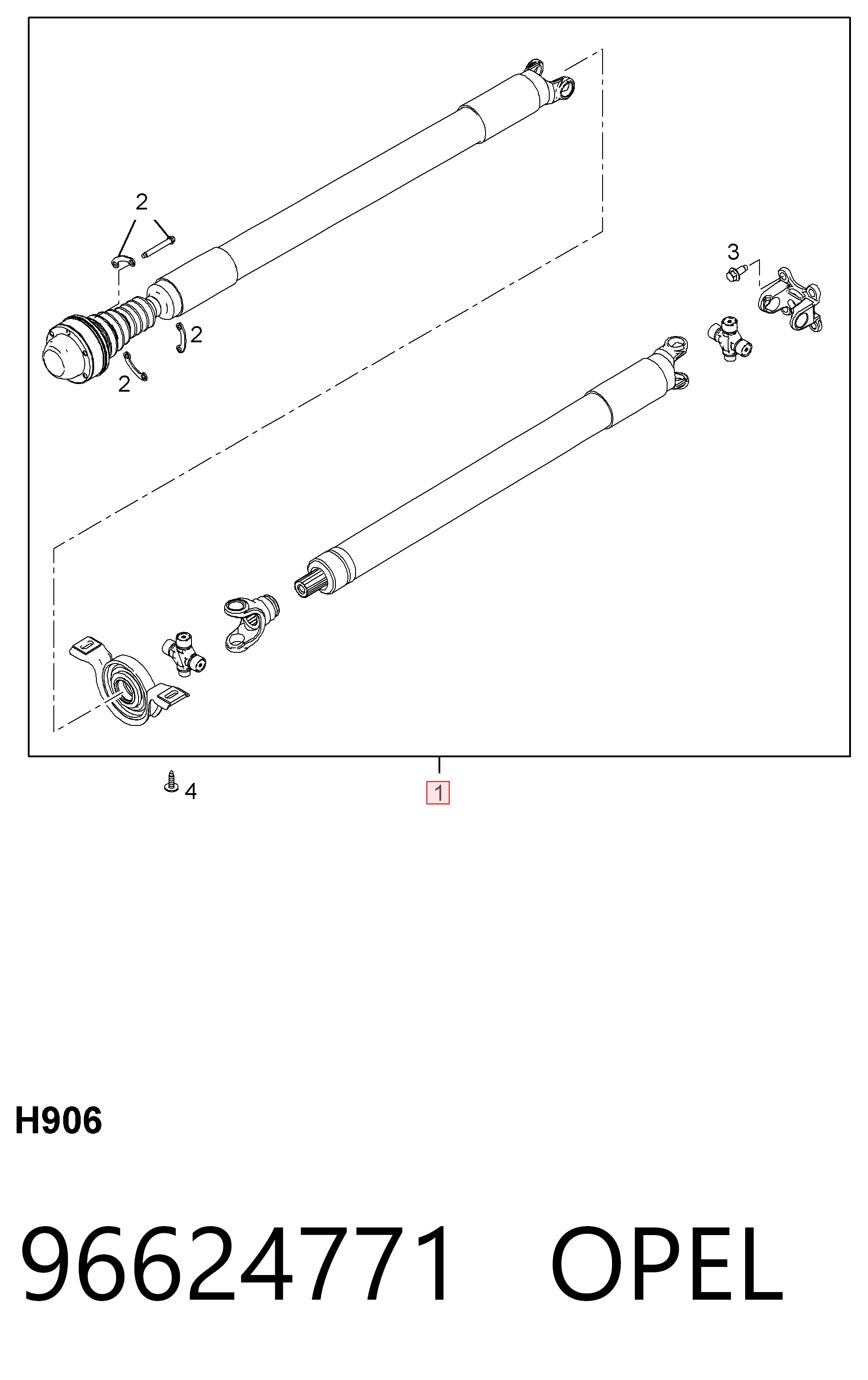 96624771 Opel Junta universal traseira montada