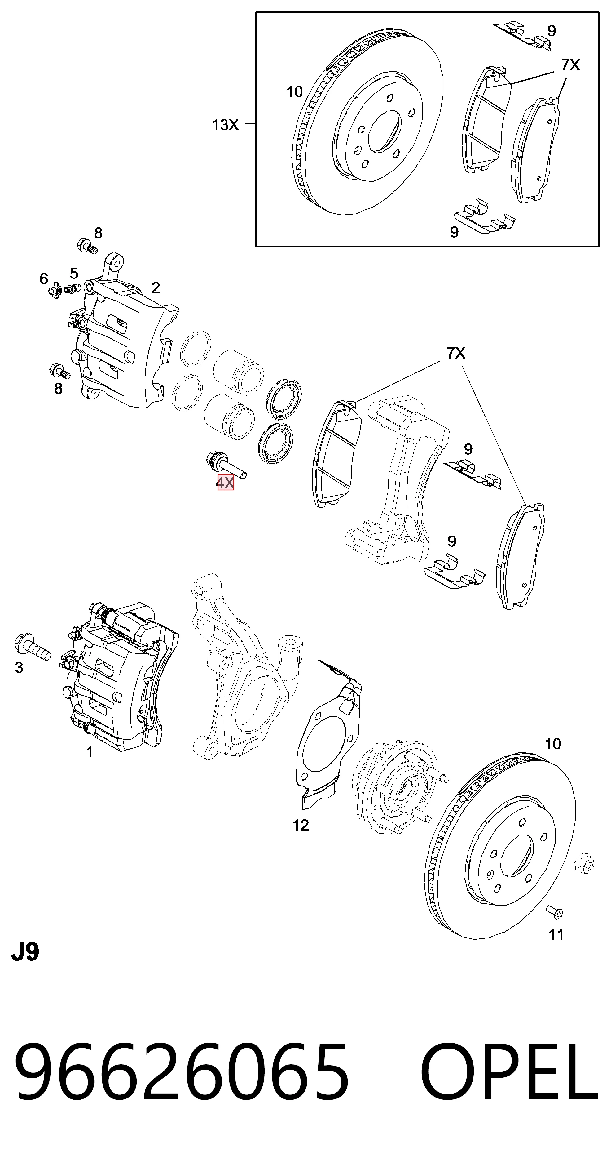 Kit de reparação de suporte do freio dianteiro KIA Rio III UB