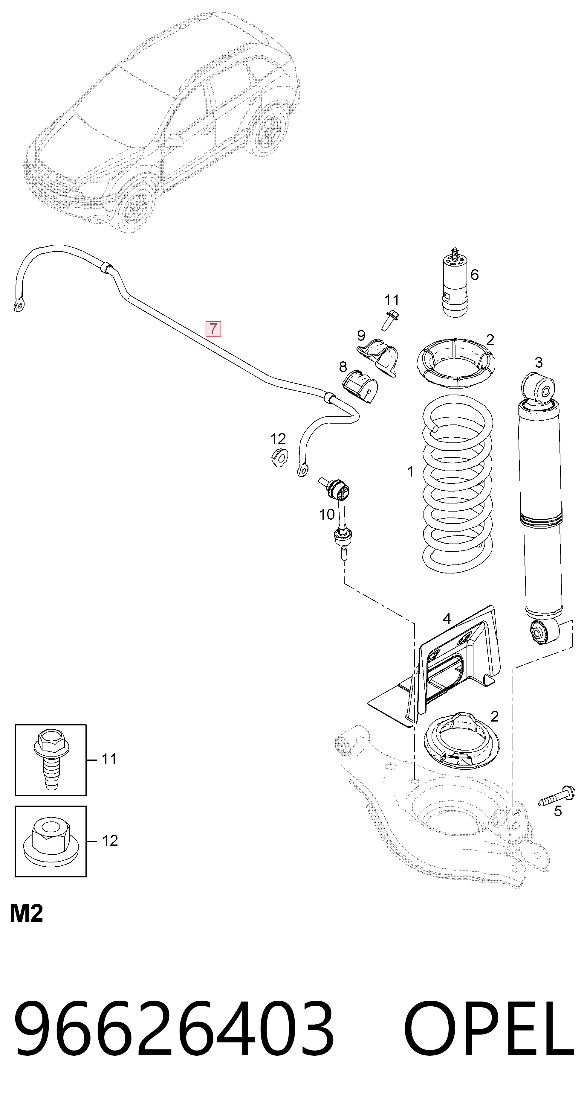 Estabilizador traseiro para Chevrolet Captiva I C100