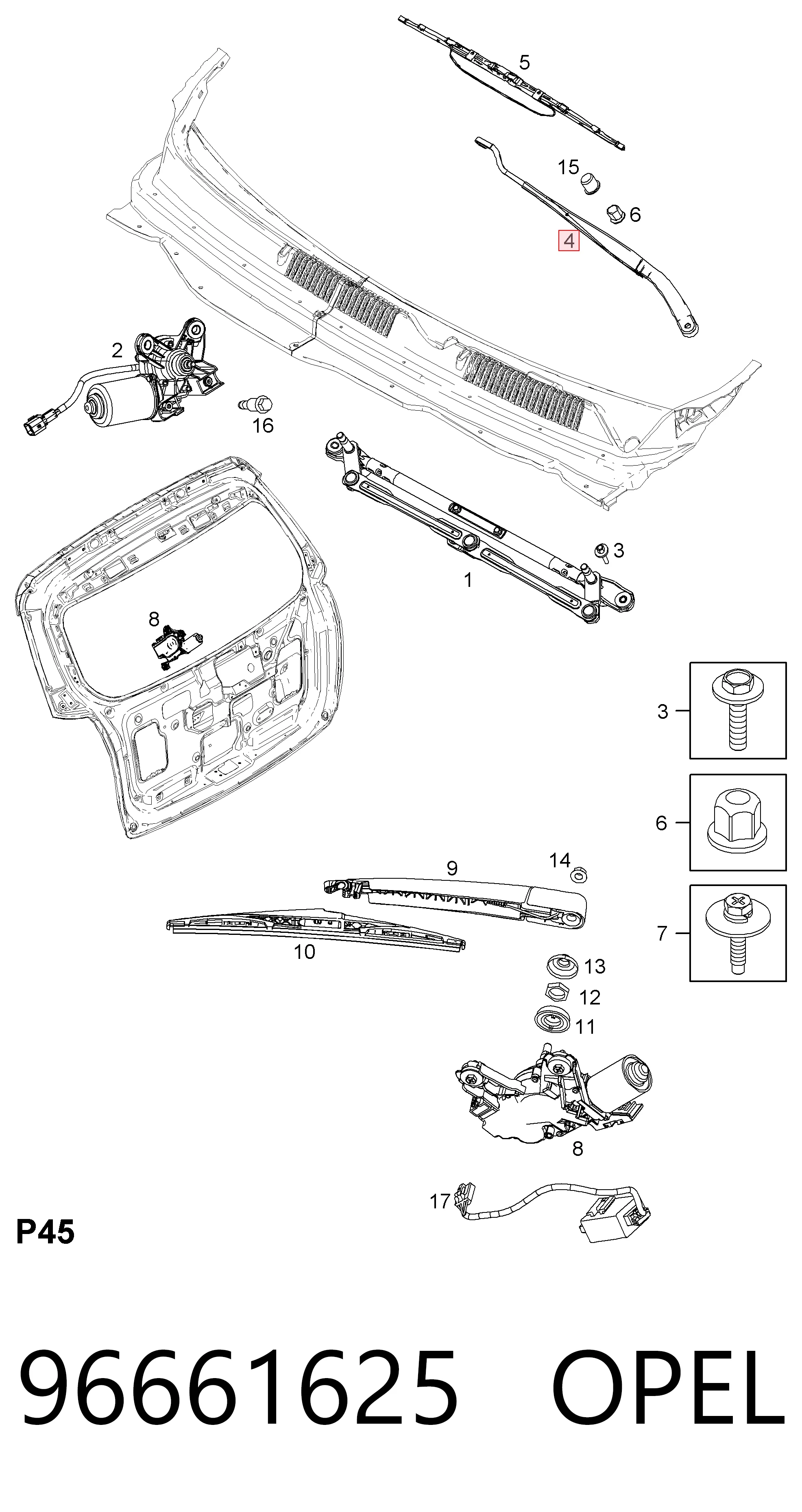 Braço de limpa-pára-brisas do pára-brisas para Chevrolet Captiva I C100