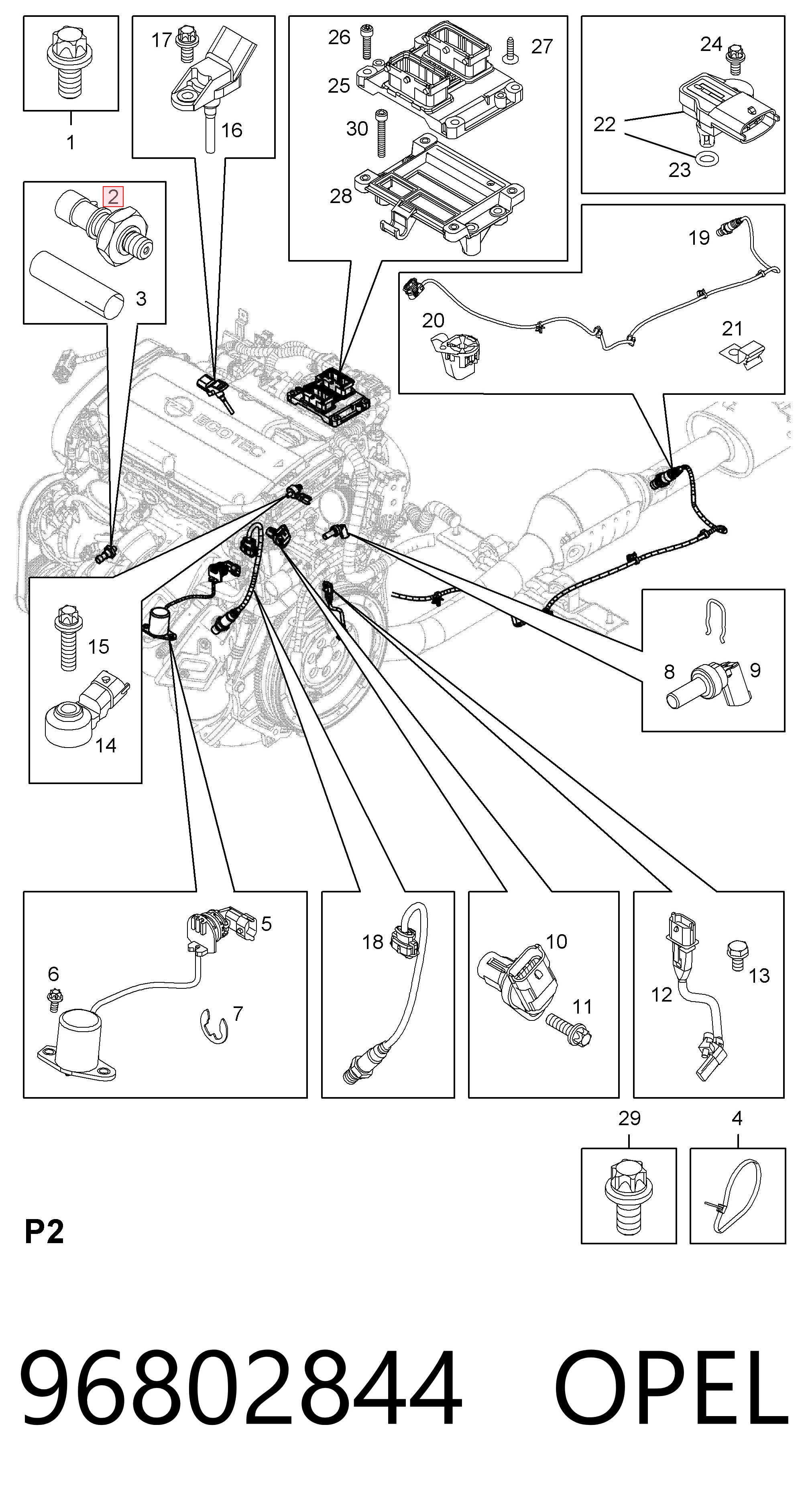 96802844 Opel Sensor de pressão de óleo