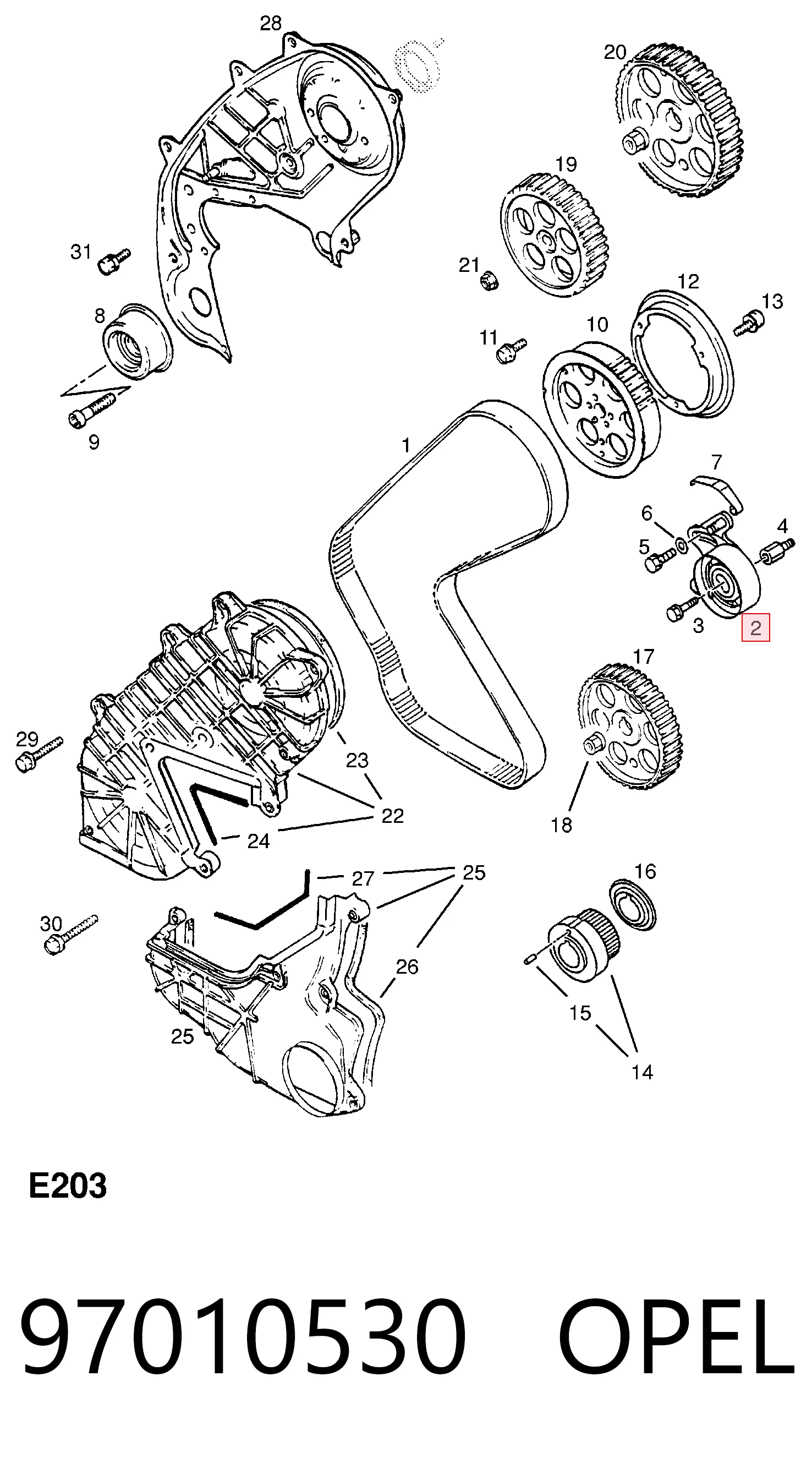 Rolo de reguladora de tensão da correia do mecanismo de distribuição de gás para Opel Corsa S93