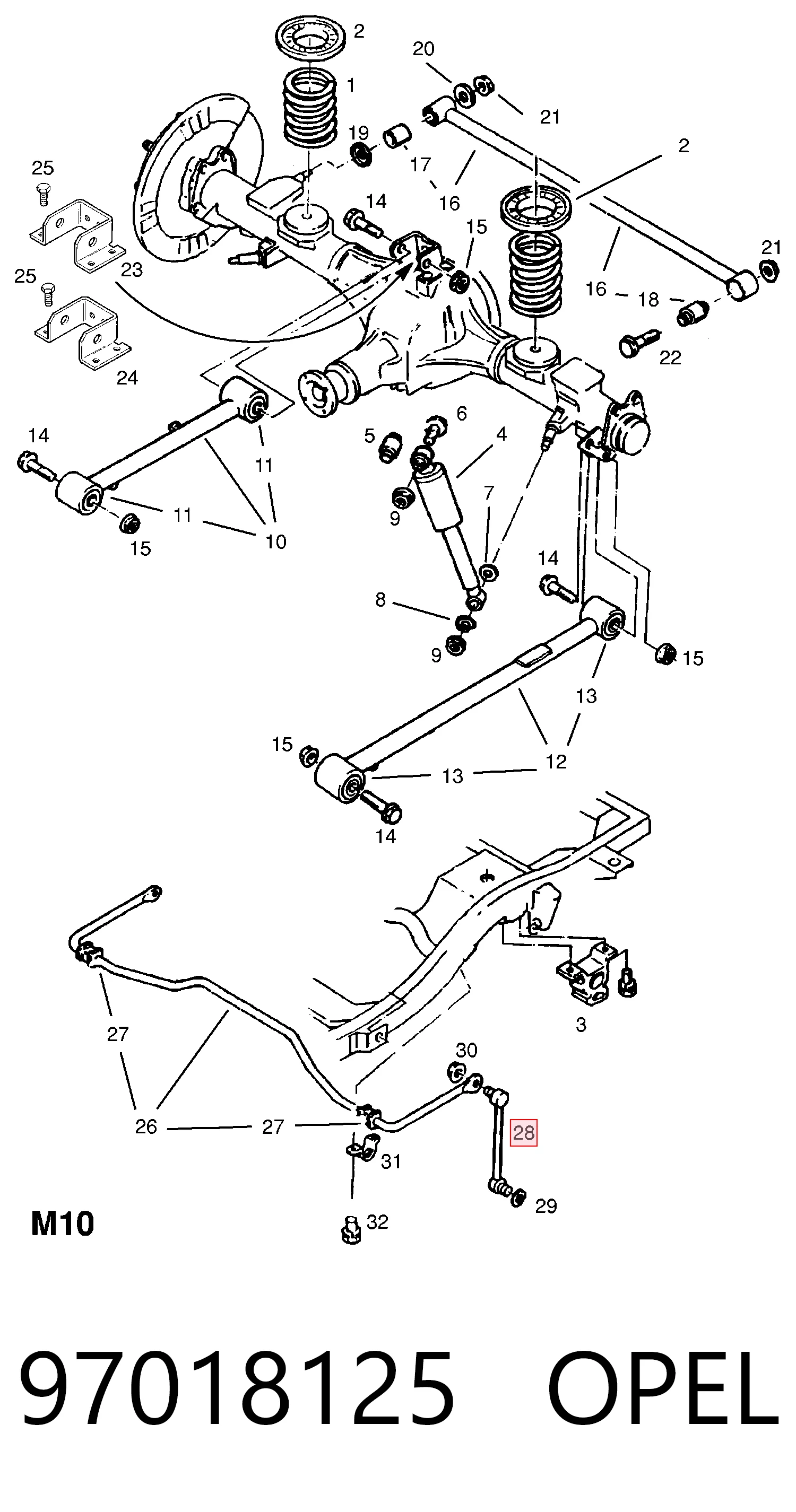 Montante de estabilizador traseiro para Isuzu Trooper UBS