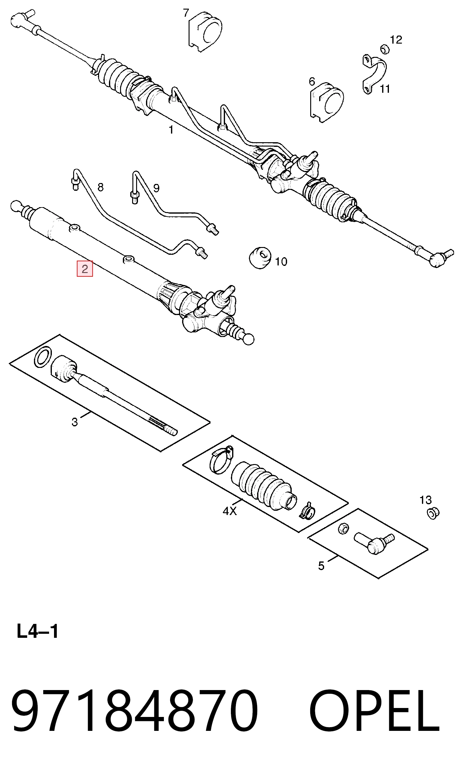  Cremalheira da direção Opel Frontera B SUV (6B) (1998 - 2003) B