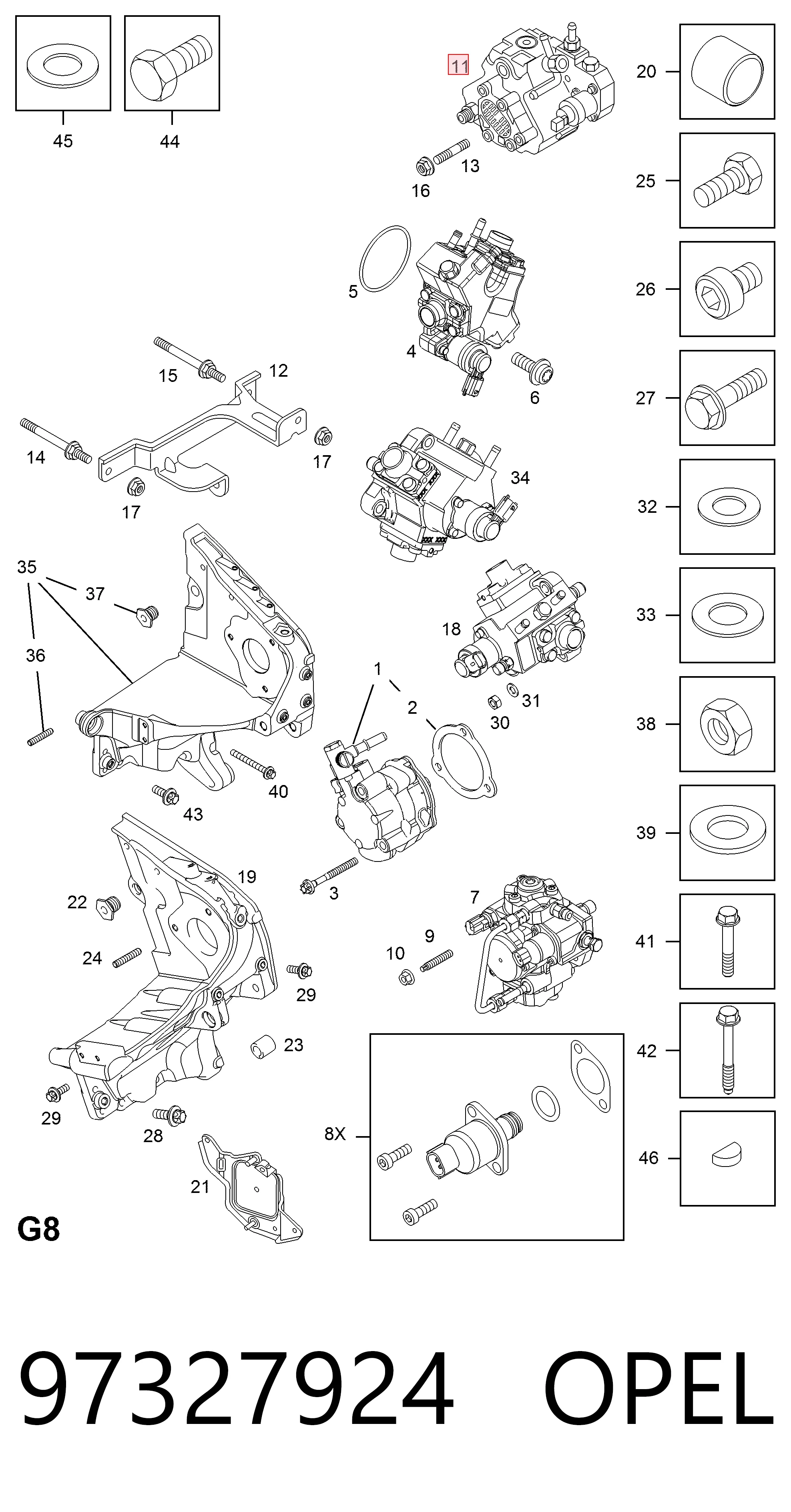 97327924 Opel Bomba de combustível de pressão alta