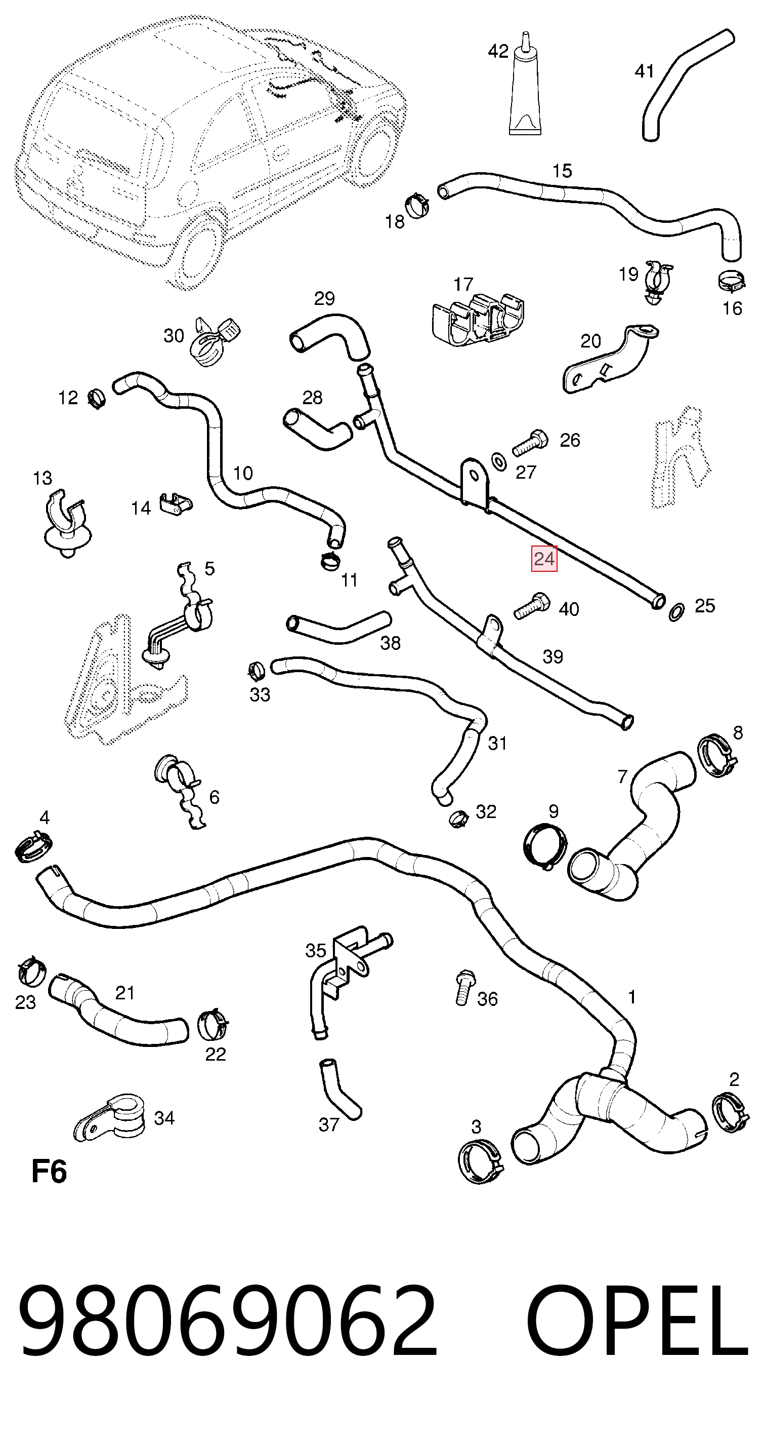 Mangueira (cano derivado) do termostato Peugeot/Citroen 98069063 preço, a partir de 28,28 USD