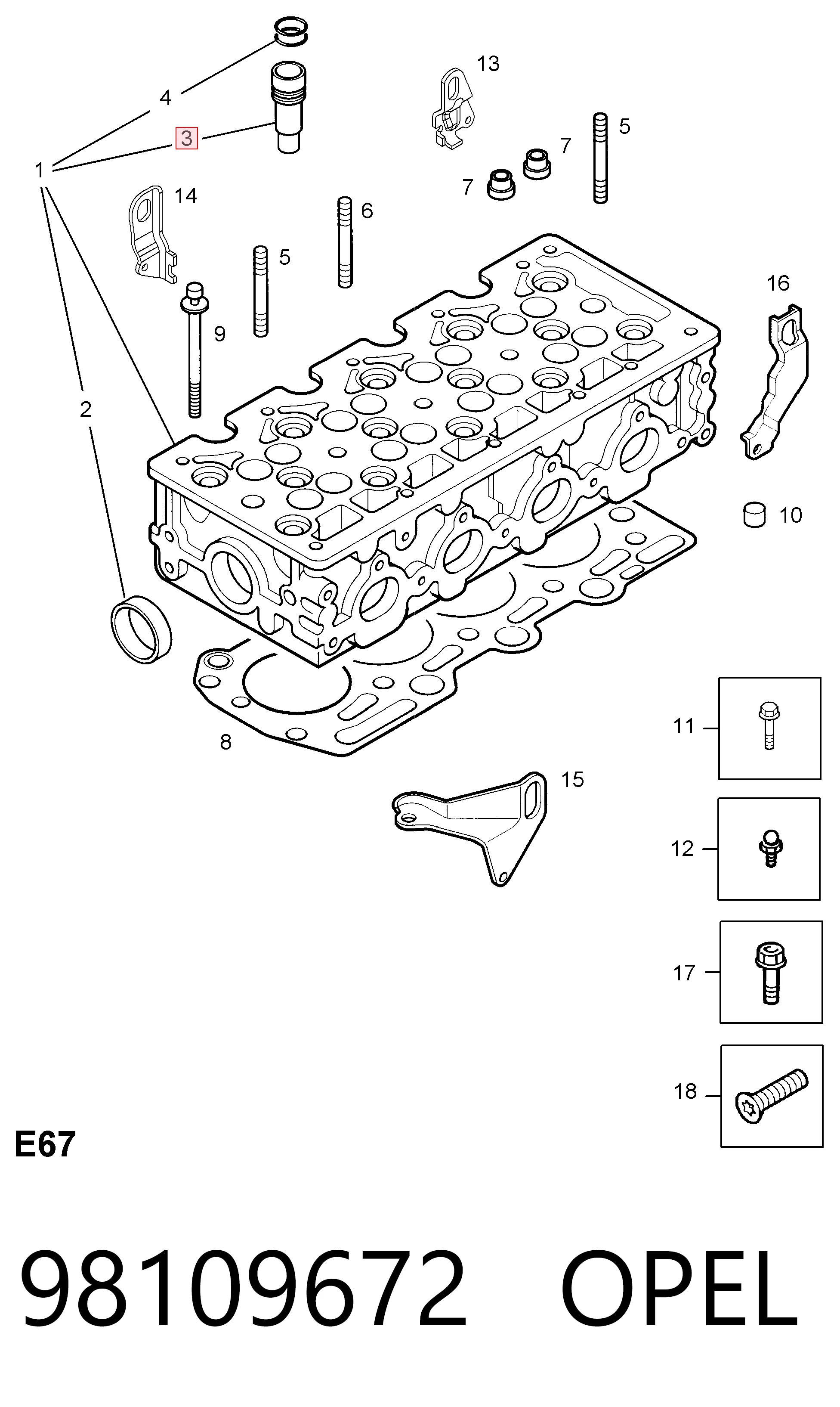 98109672 Opel Kit de reparação do injetor