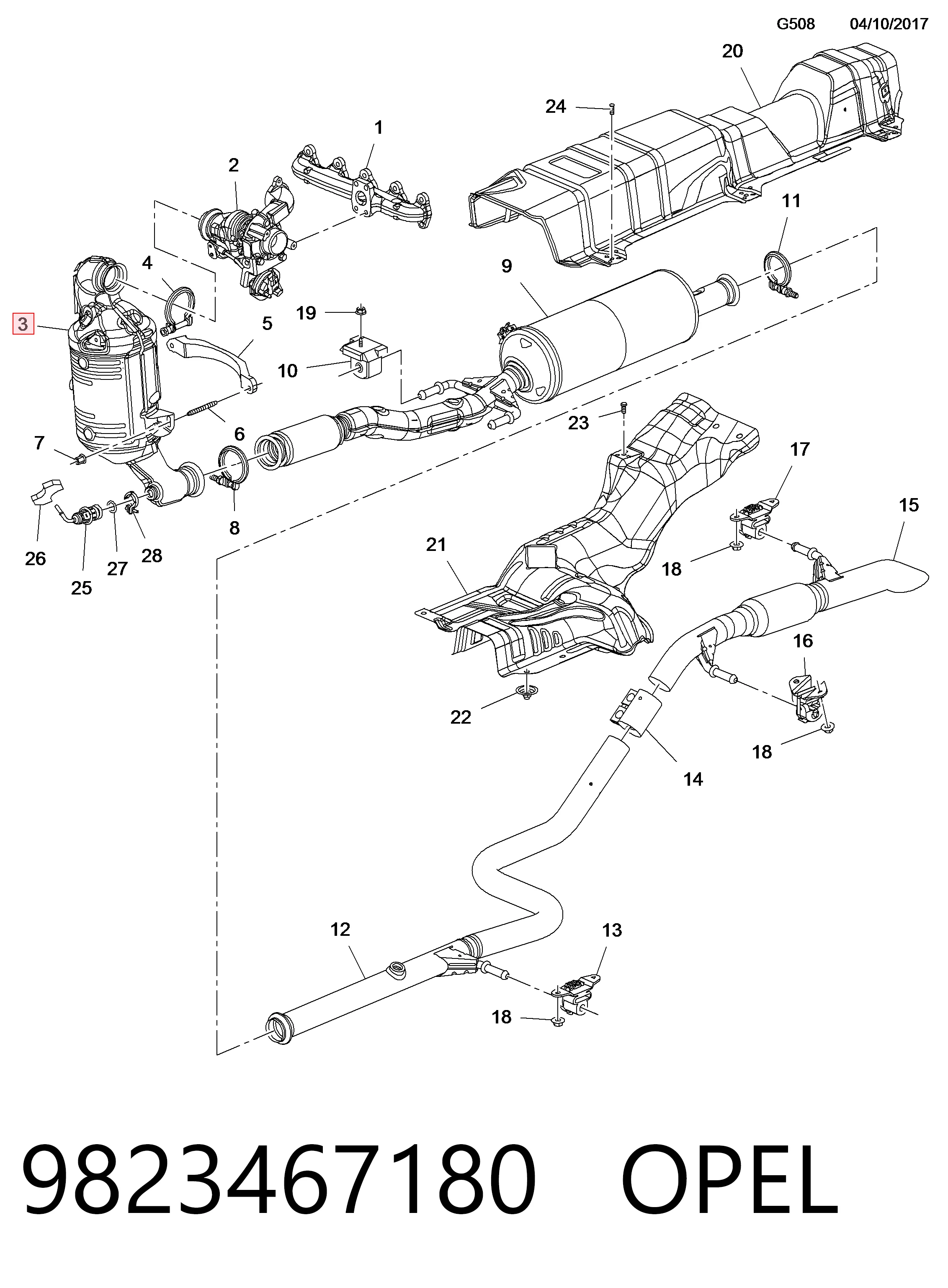 Convertidor - catalisador SU001A7032 Toyota