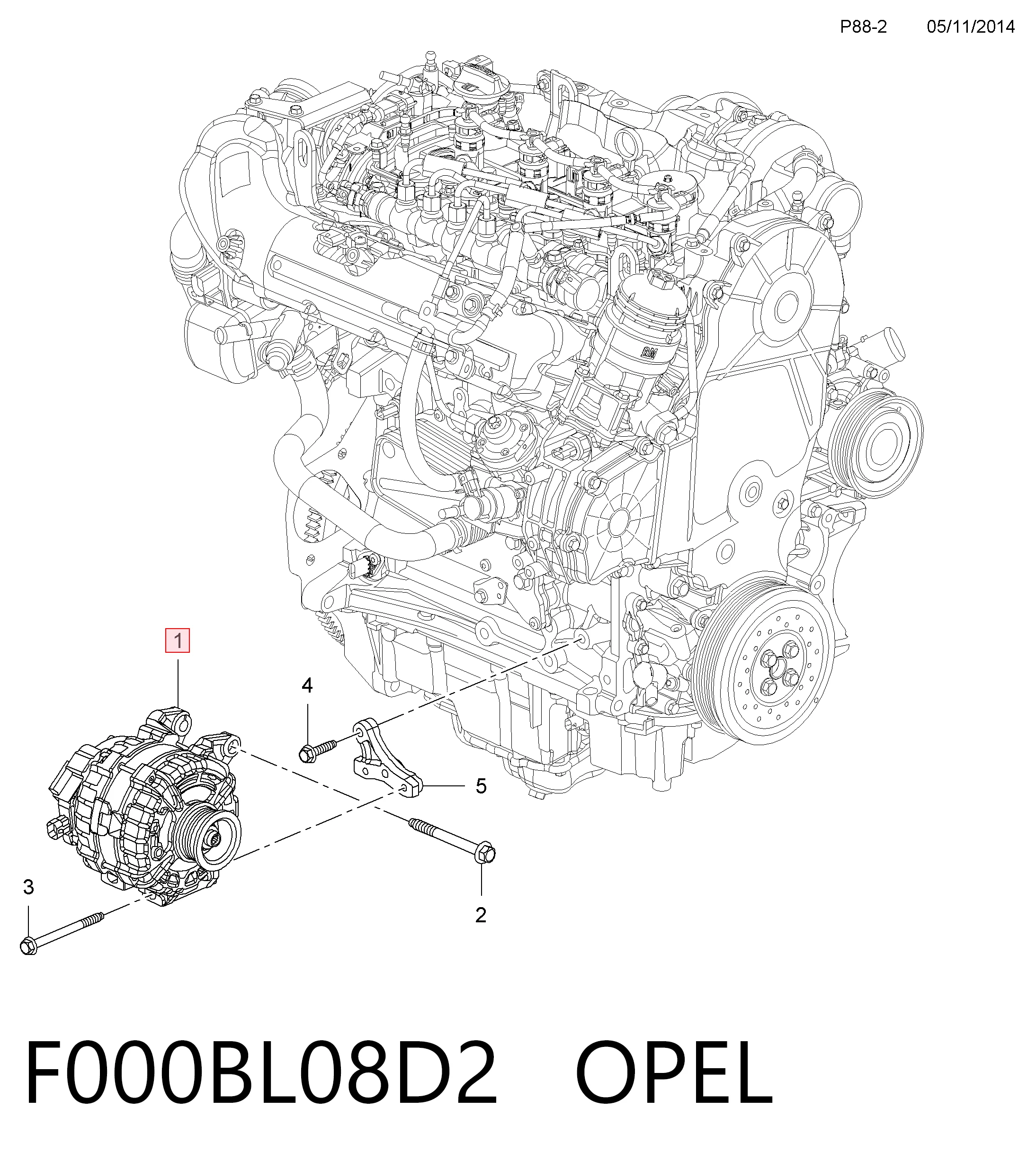 F000BL08D2 Opel Gerador