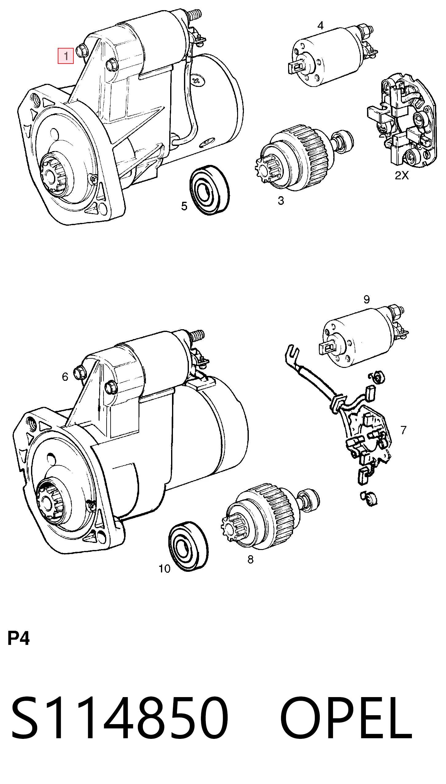 S114850 Opel Motor de arranco