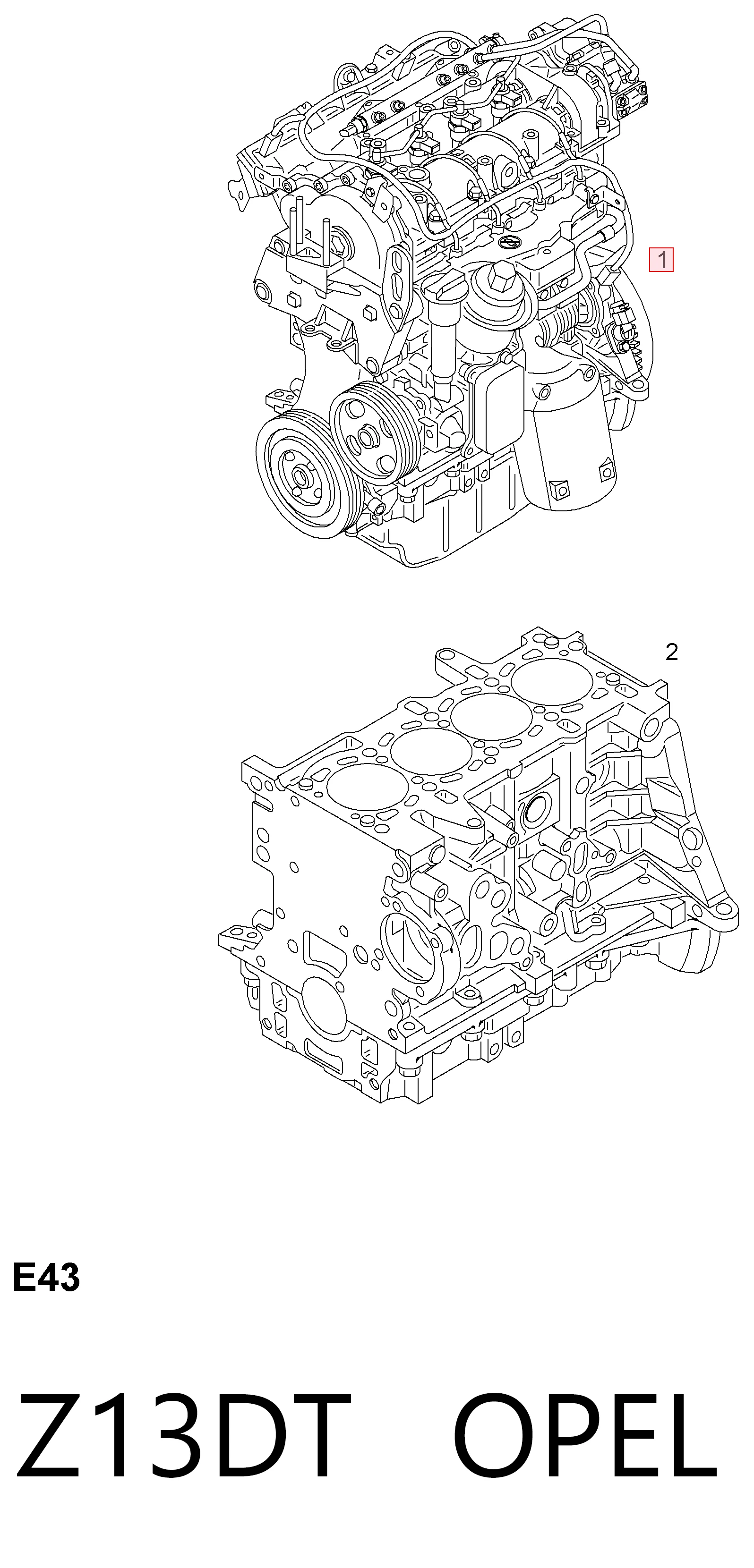 Z13DT Opel Motor montado