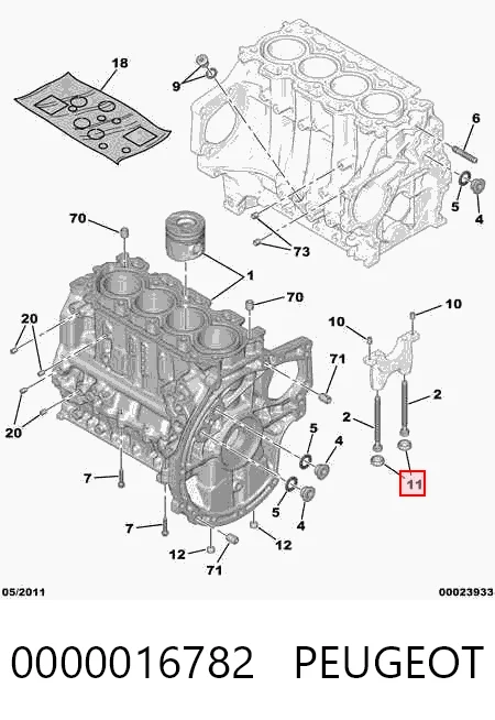 Tampão CBC/do bloco de cilindros para Peugeot Expert VF