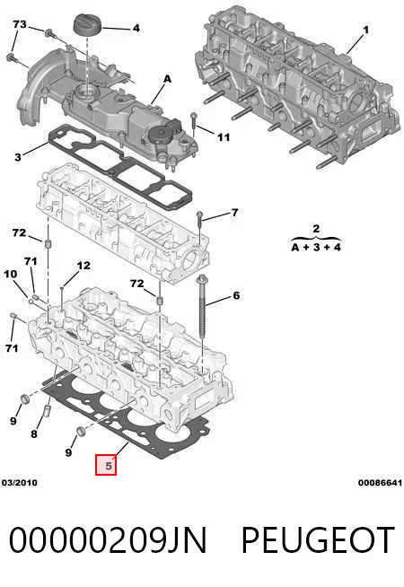 10224400 Ajusa Vedante de cabeça de motor (CBC)