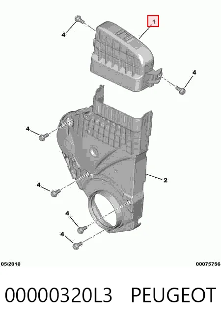 Proteção da correia do mecanismo de distribuição de gás Fiat/Alfa/Lancia 9637902780