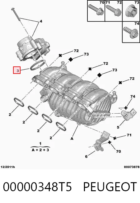 Vedante da válvula de borboleta para Citroen C4 II B7