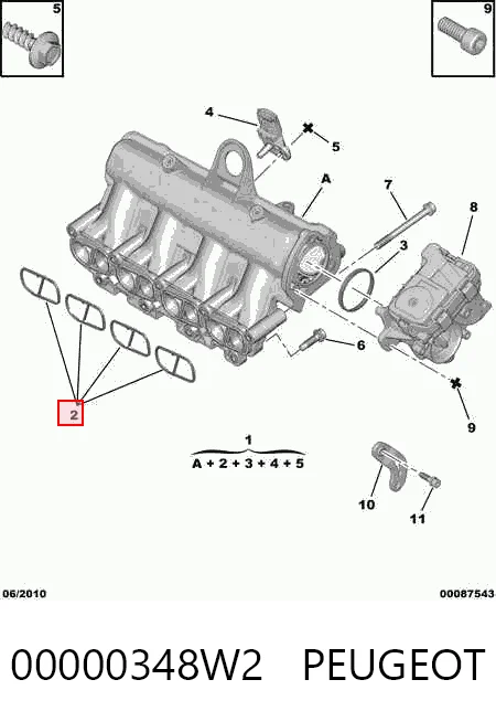 Vedante de tubo coletor de admissão para Fiat 500  312