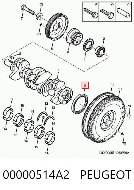 Vedação traseira de cambota de motor Glaser P7767001