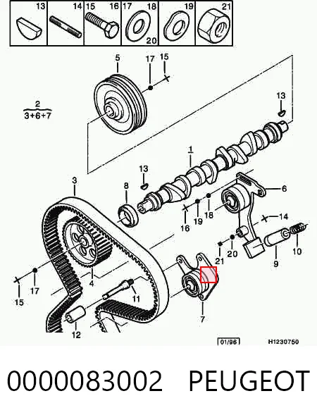 Rolo parasita da correia do mecanismo de distribuição de gás para Peugeot 205 741A, C