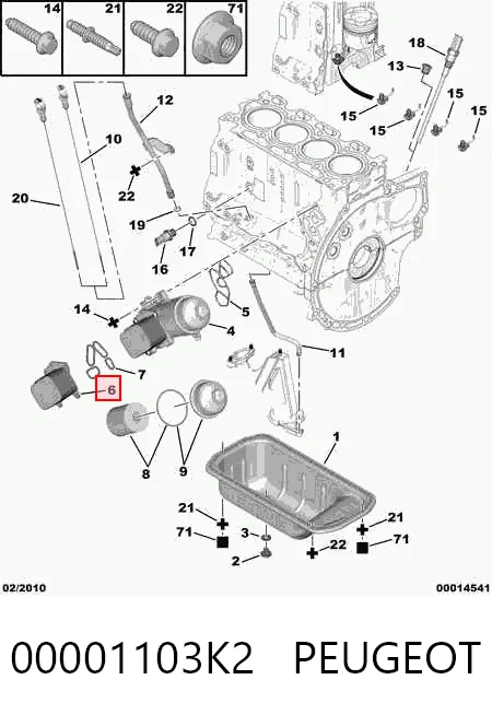 1103K0 Toyota Radiador de óleo (frigorífico), debaixo de filtro