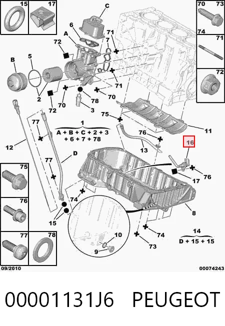  Sensor do nível de óleo de motor Citroen Jumpy I сaixa (BS, BT, BY, BZ) (1995 - 2006) I