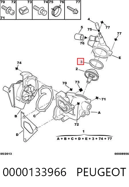 Vedante de termostato Renault 21  B48