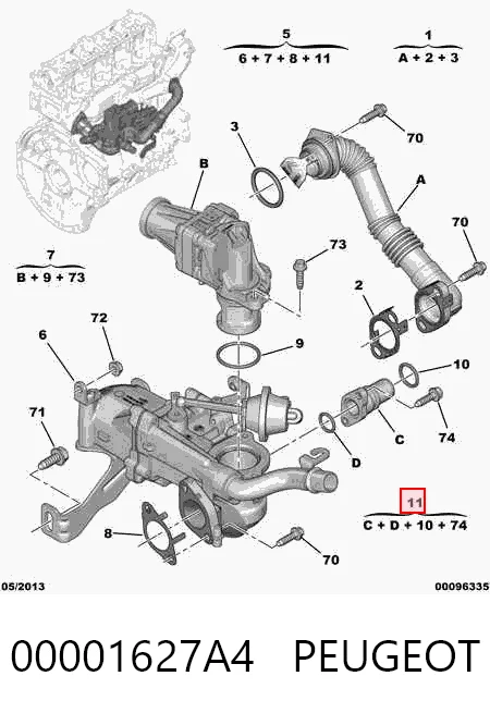 95528326 General Motors Tubo de ligação do radiador EGR