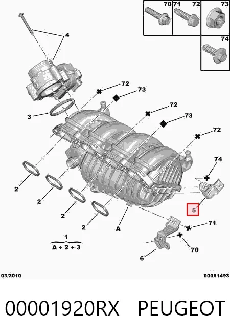 00001920RX Peugeot/Citroen Sensor de pressão no coletor de admissão, MAP