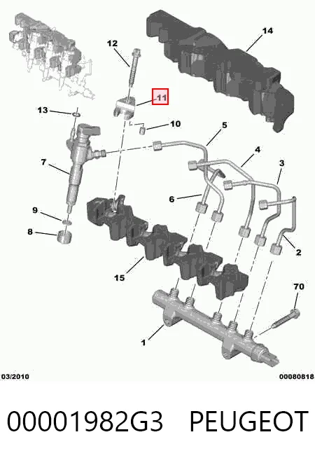 1613181280 Claas Consola de fixação do injetor