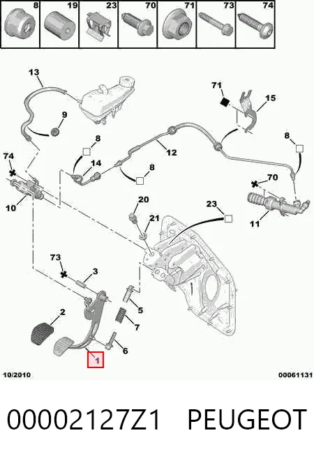 Pedal de embraiagem para Citroen Jumpy II 