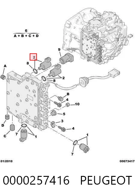 0000257416 Peugeot/Citroen Solenoide da Caixa Automática de Mudança