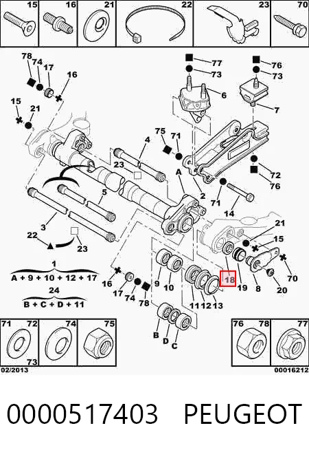 Bloco silencioso traseiro de barra Panhard 00550806 Scania