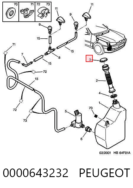 Compre Tampa de tanque de fluido para lavador Citroen C4 