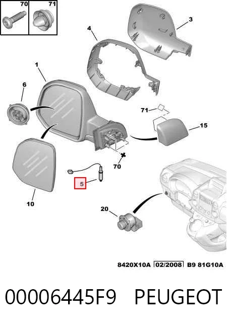 00006445F9 Peugeot/Citroen Sensor de temperatura do meio ambiente