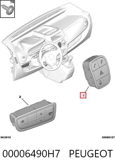 Botão de ativação do sinal de emergência para Fiat Fiorino 225