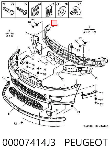 Reforçador do pára-choque dianteiro para Peugeot 406  8C